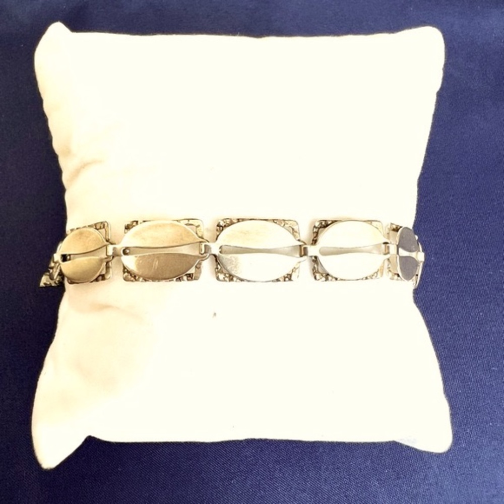 Beau Sterling .925 Rectangular Link Bracelet Vint… - image 1